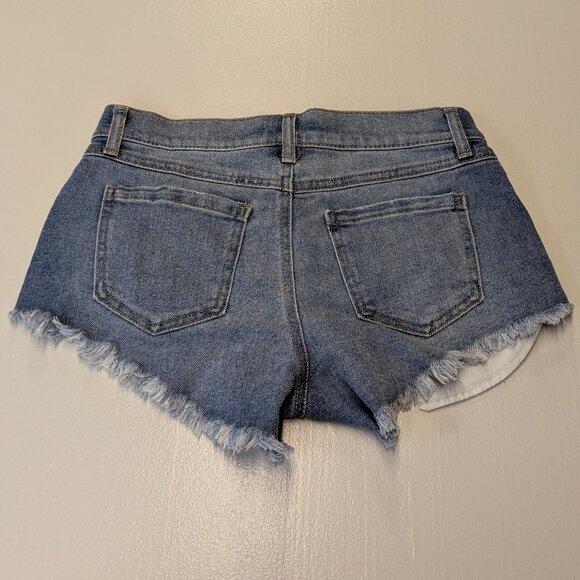 Sincerely Jules Size 1/25 Lace-up Blue Jean Shorts - Picture 2 of 10